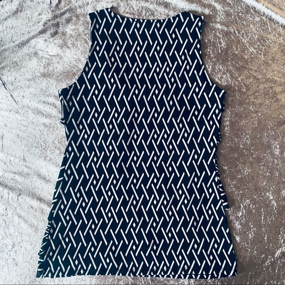 WHBM B & W Sleeveless Layered Ruffle Top - Picture 3 of 4